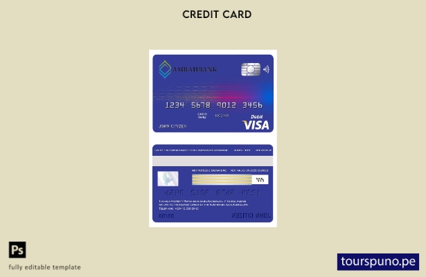 lista para imprimir la plantilla de tarjeta visa Amrahbank de Azerbaiyán